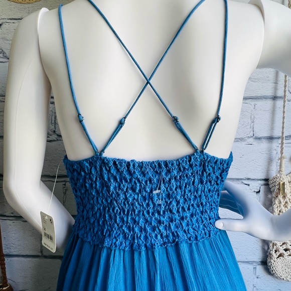 🔴𝐒𝐎𝐋𝐃 NWOT Free People Crochet Top Mini Dress - Picture 9 of 10